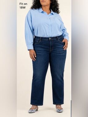 Kut from the Kloth Women’s Indigo Straight Jeans 18W